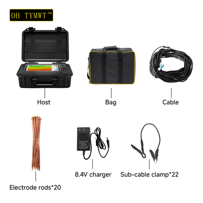 TYM Serie D Detector de agua de pozo de 500 m Buscador subterráneo de 16 canales Equipo de estudio geofísico