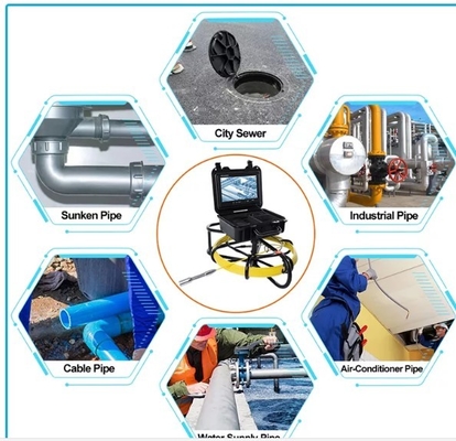 exhibición del sistema 9Inch TFT LCD de la cámara de la inspección de los 20M Plumbing Sewer Pipe