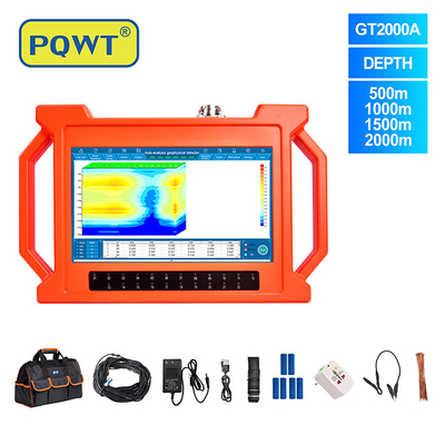PQWT-GT2000A Aguas profundas subterráneas Pozo de perforación 2000m Análisis automático de mapas 3D Detector de agua subterránea de detección rápida