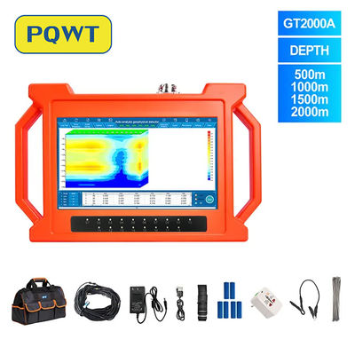 PQWT-GT2000A Aguas profundas subterráneas Pozo de perforación 2000m Análisis automático de mapas 3D Detector de agua subterránea de detección rápida